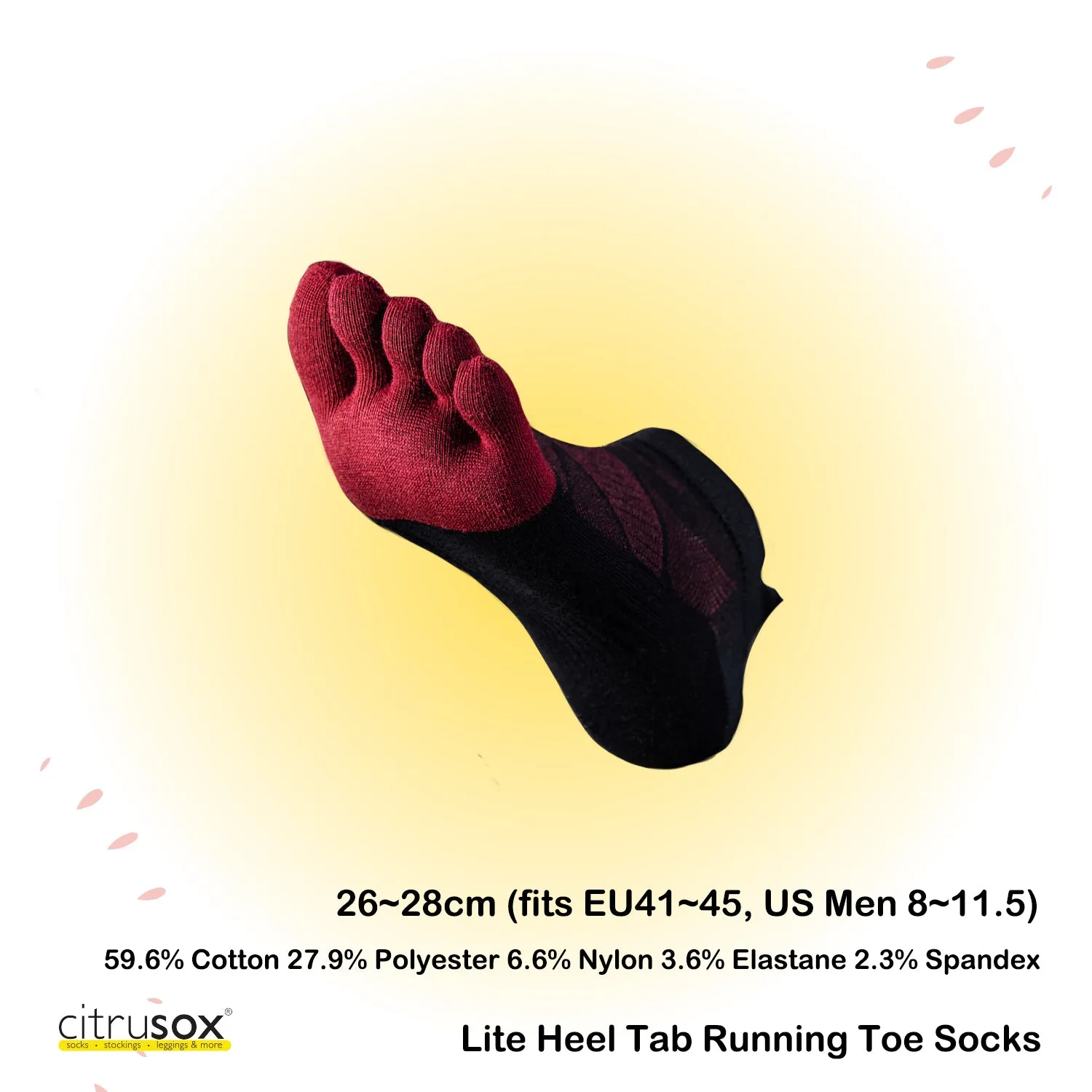 Argyle Diamond Lite Heel Tab Running Toe Socks