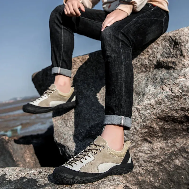 Men's Casual Shoes - Leather Hiking Sneakers - TSS367